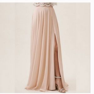 BHLDN Chiffon Maxi Skirt with Slit NWOT